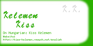 kelemen kiss business card